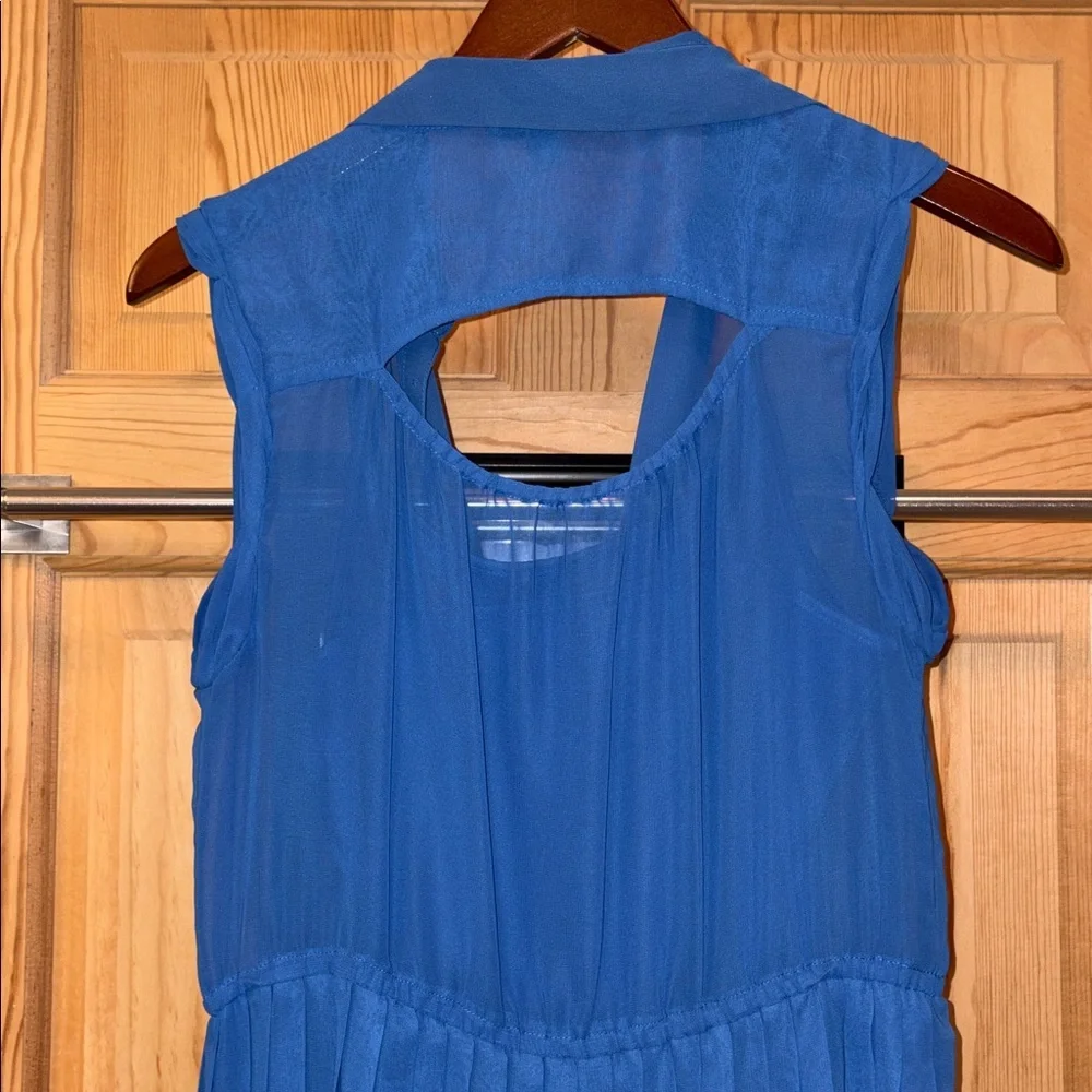 American Eagle Outfitters Sleeveless Pleated Blue Mini Dress Sz S